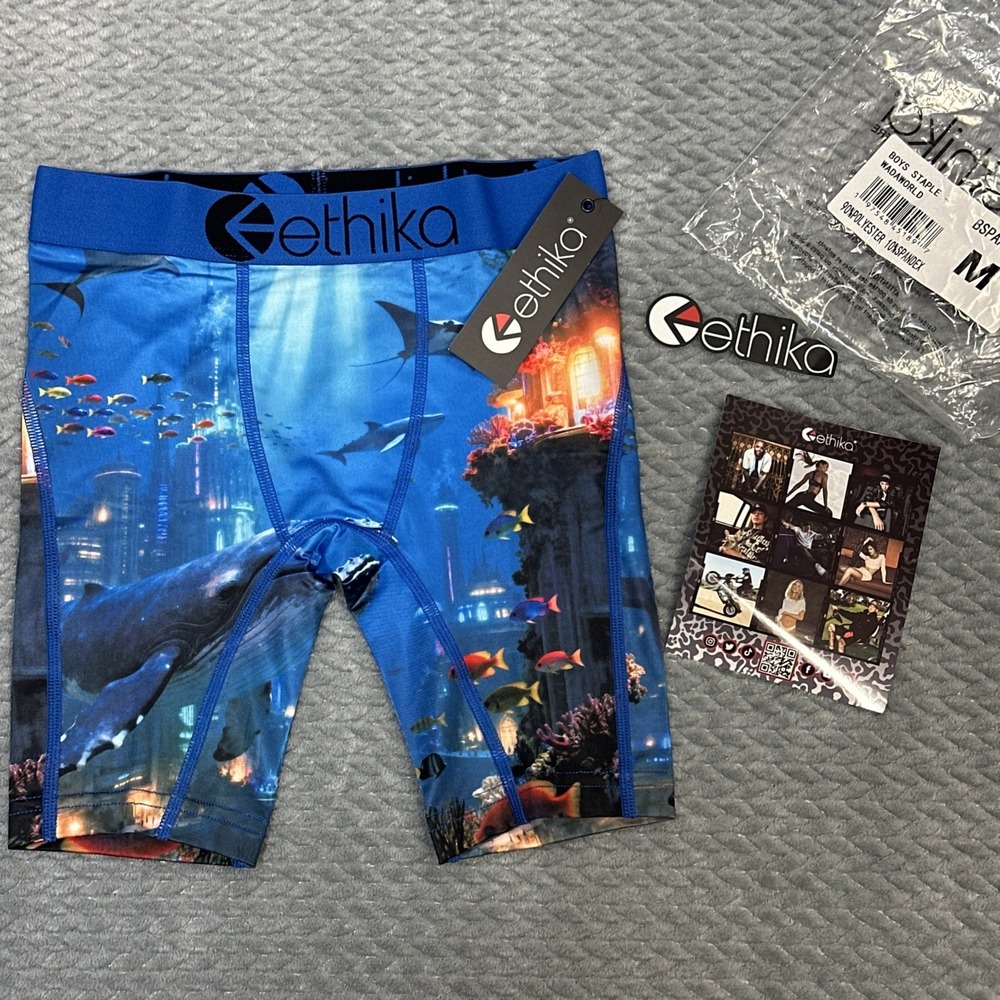 Ethika Boys M 8-10 Medium Colorful Underwear Kids Knit Fitted Youth Boxers New - Picture 2 of 8